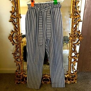 Urban Outfitters paper bag tie waist striped pant